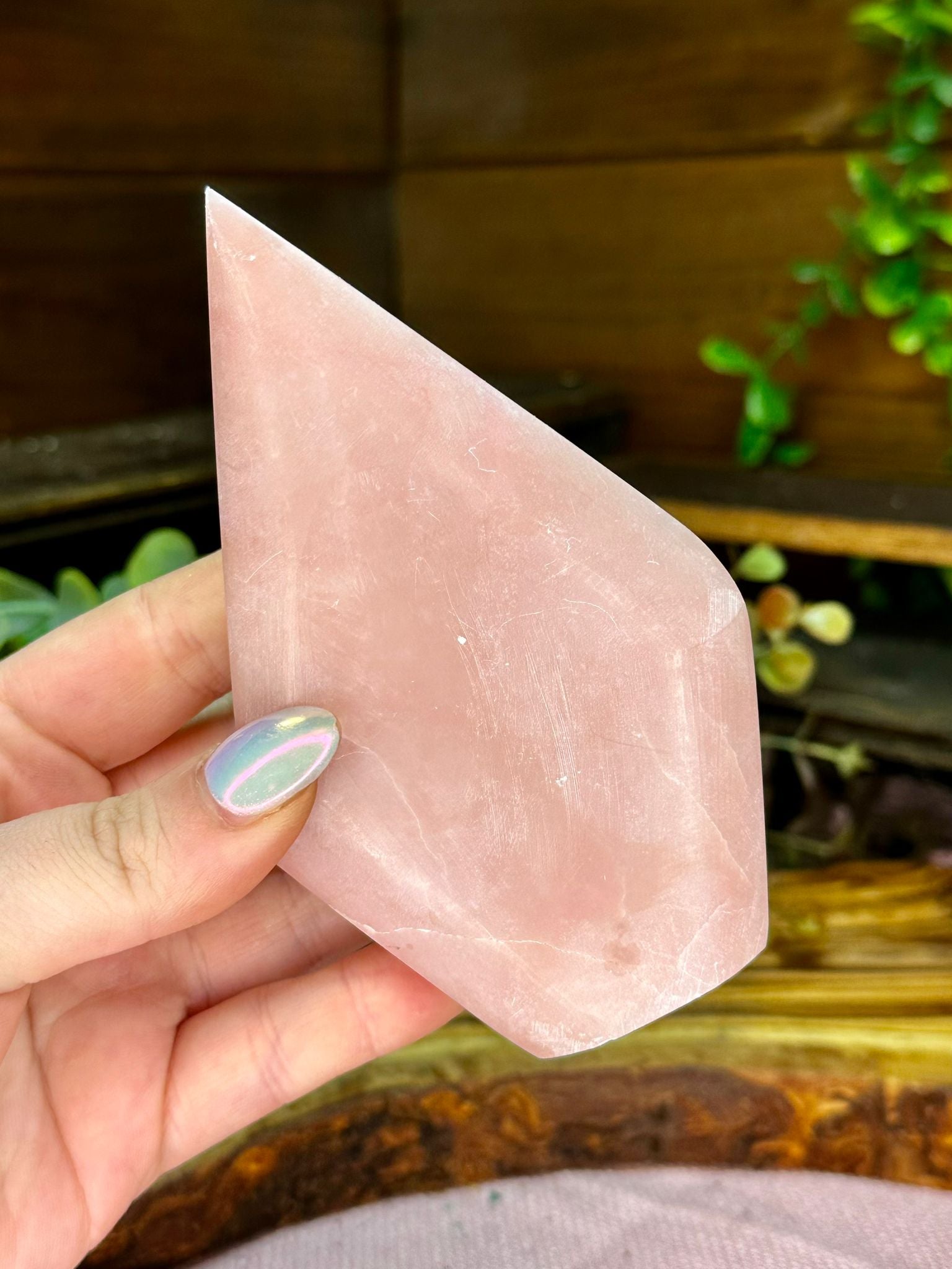 Pink Opal Teardrop Freeform