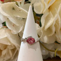 Pink Topaz Ring – Twisted Accent Setting