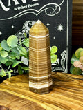 Banded Chocolate Calcite Towers