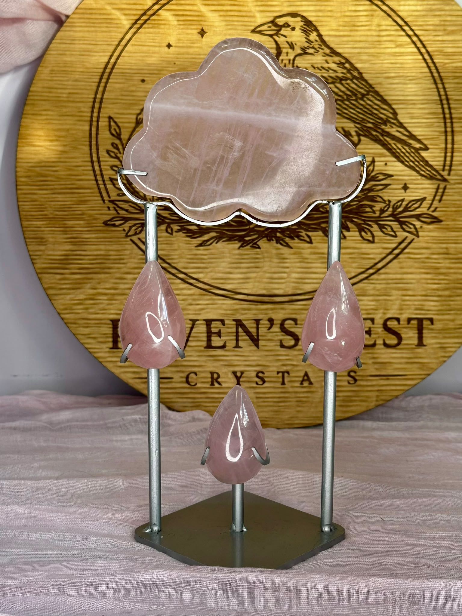 Large Rose Quartz Rain Cloud