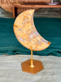 Yellow Maligano Jasper Crescent Moons (Choose Your Own)