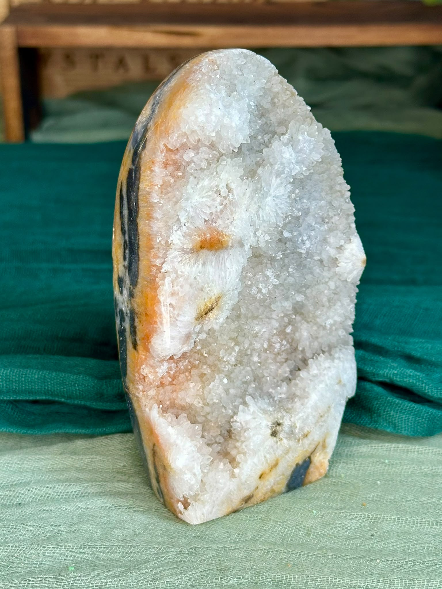 Large Yellow Crazy Lace Druzy Freeform