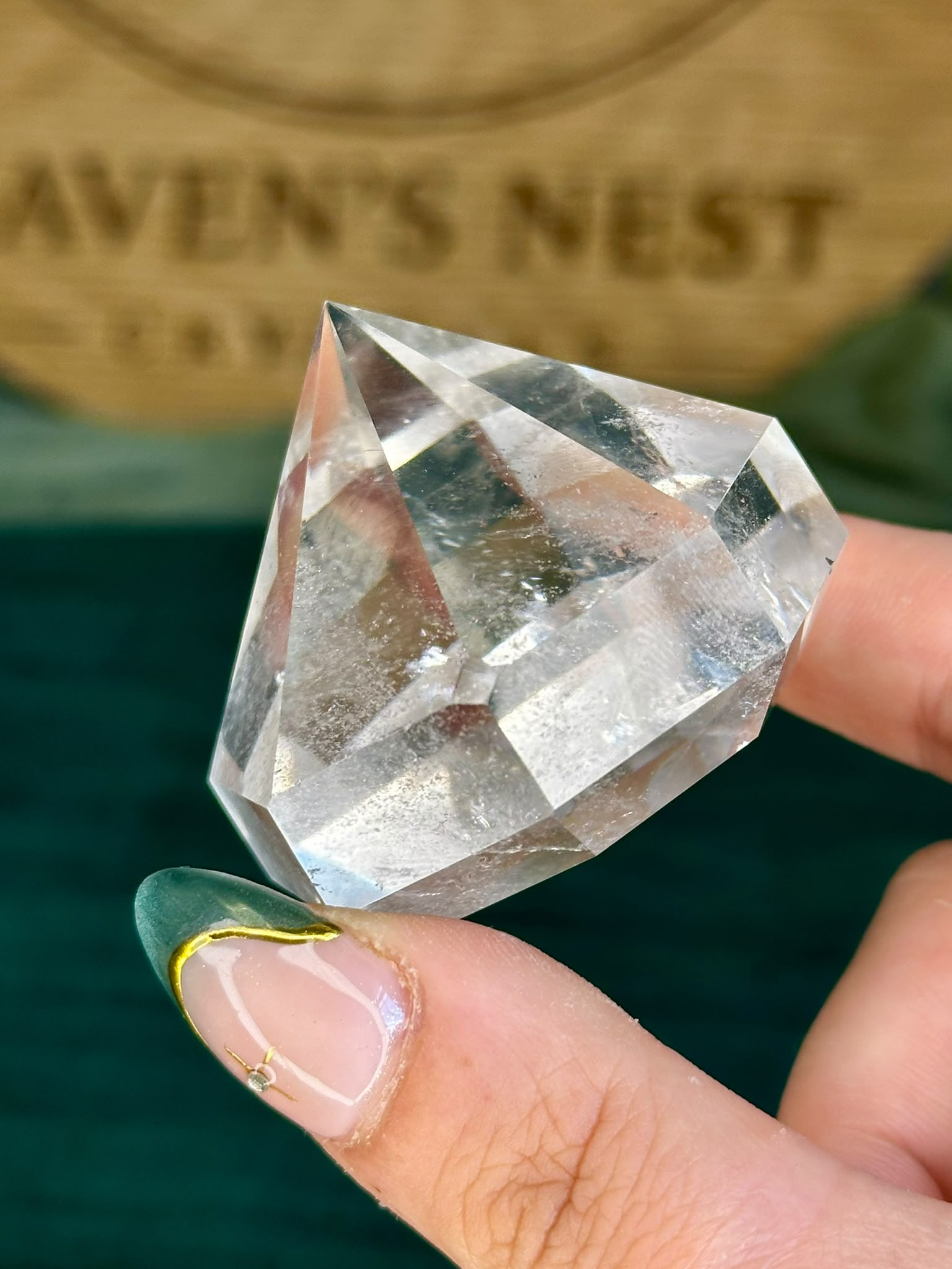 Faceted Clear Quartz Diamond