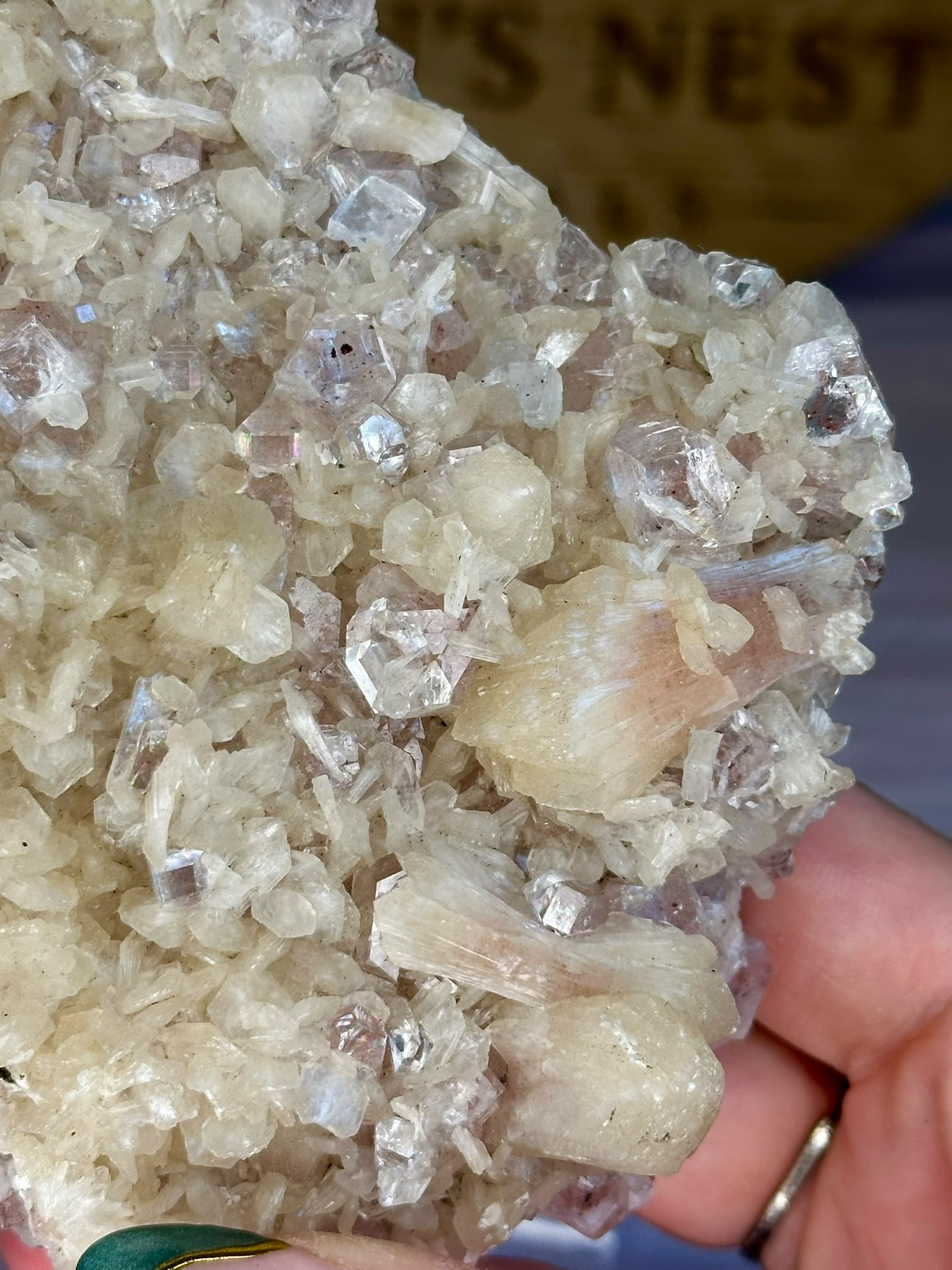Pink Apophyllite on Stilbite