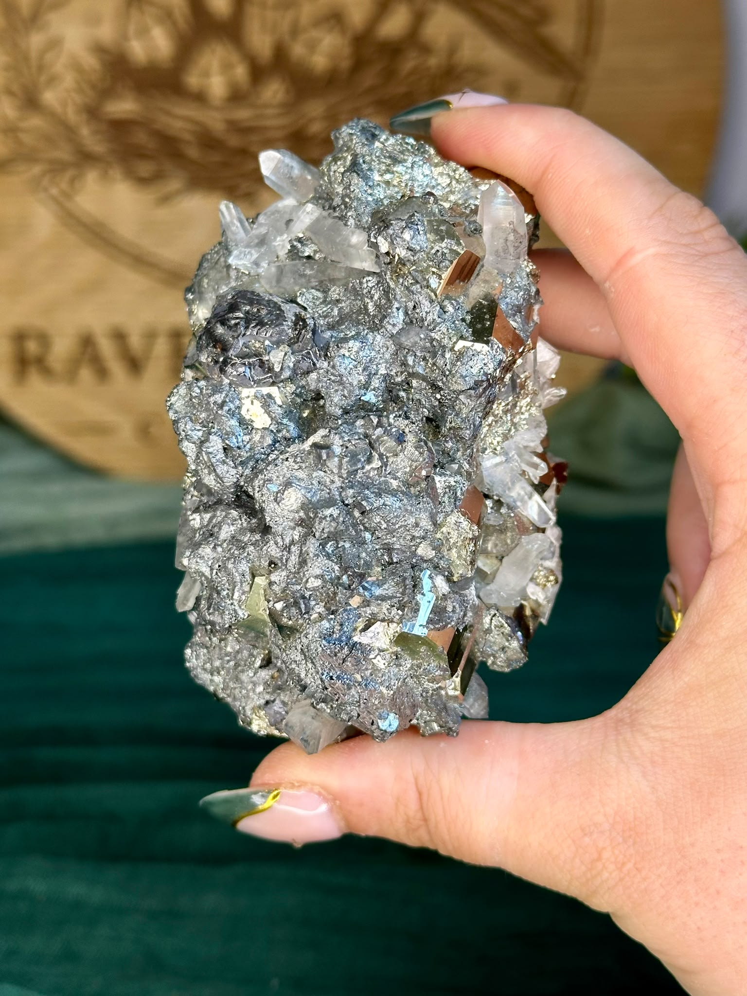 Large Peruvian Pyrite Cluster with Galena & Quartz