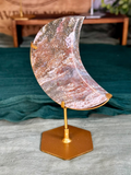 Indonesian Ocean Jasper Crescent Moon Carving #3