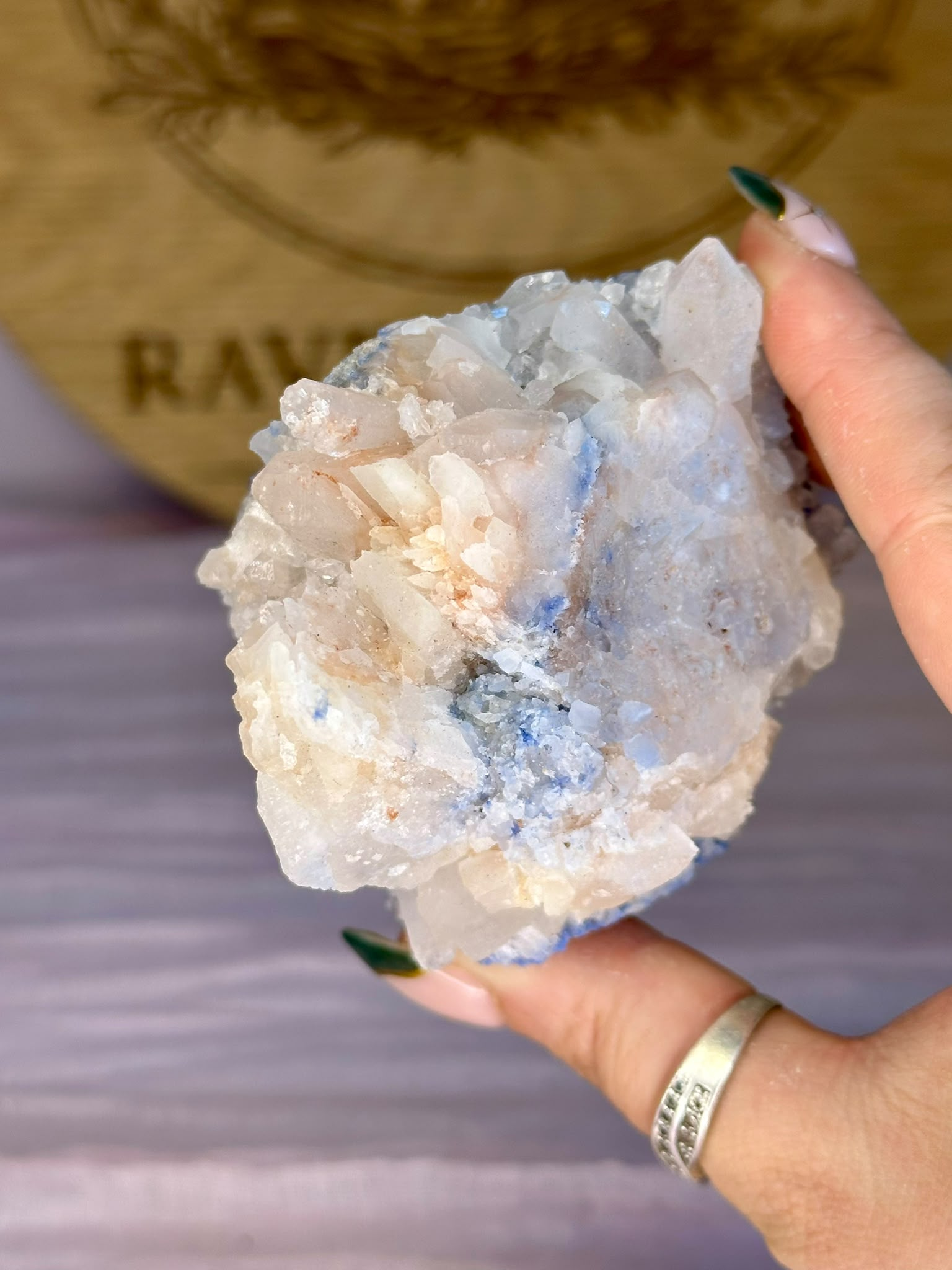 Dumortierite on Pink Lithium Quartz #2