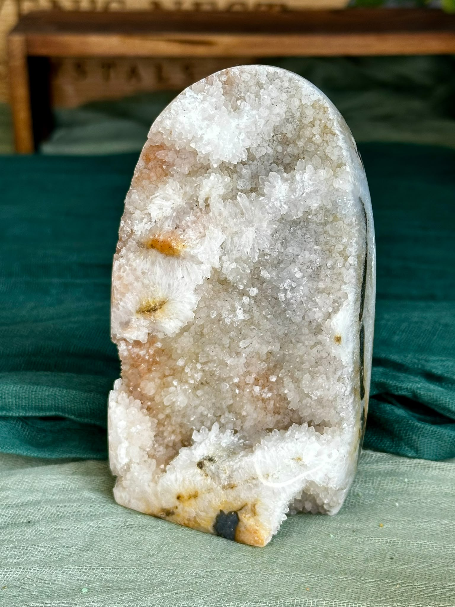 Large Yellow Crazy Lace Druzy Freeform