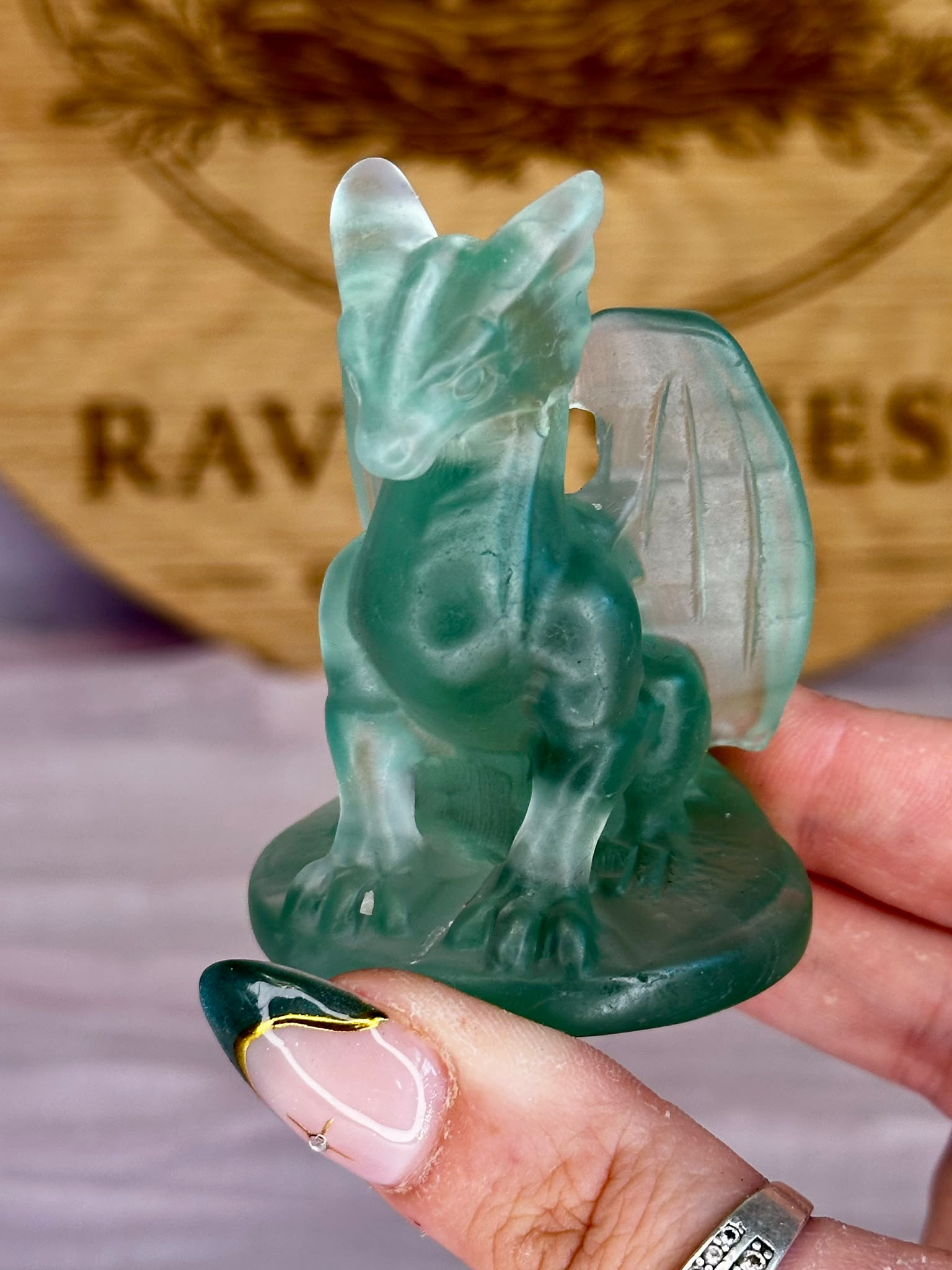 Dragon Carvings Fluorite, Rose Quartz & Clear Quartz