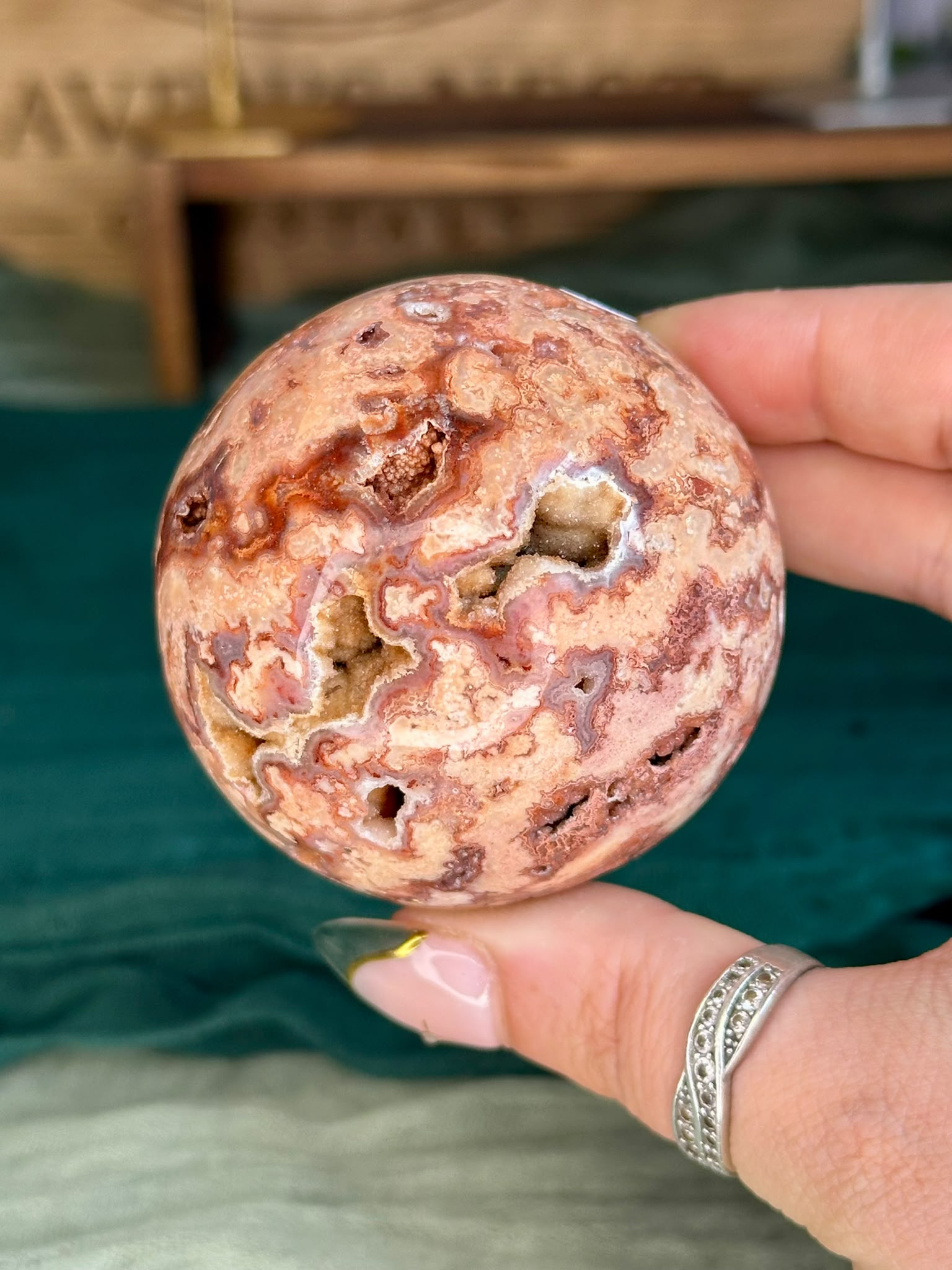 Pink Crazy Lace Sphere Druzy